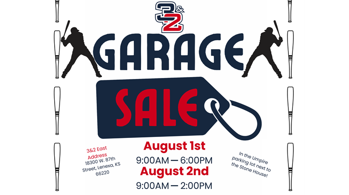 Garage/Yard Sale At 3&2 EAST Fri-Sat. 18300 W. 87th St.